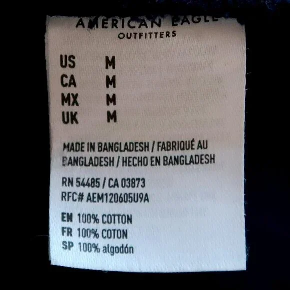 American Eagle Blue Corduroy Oversized Button Up Long Sleeve Trucker Shirt M - Picture 4 of 7